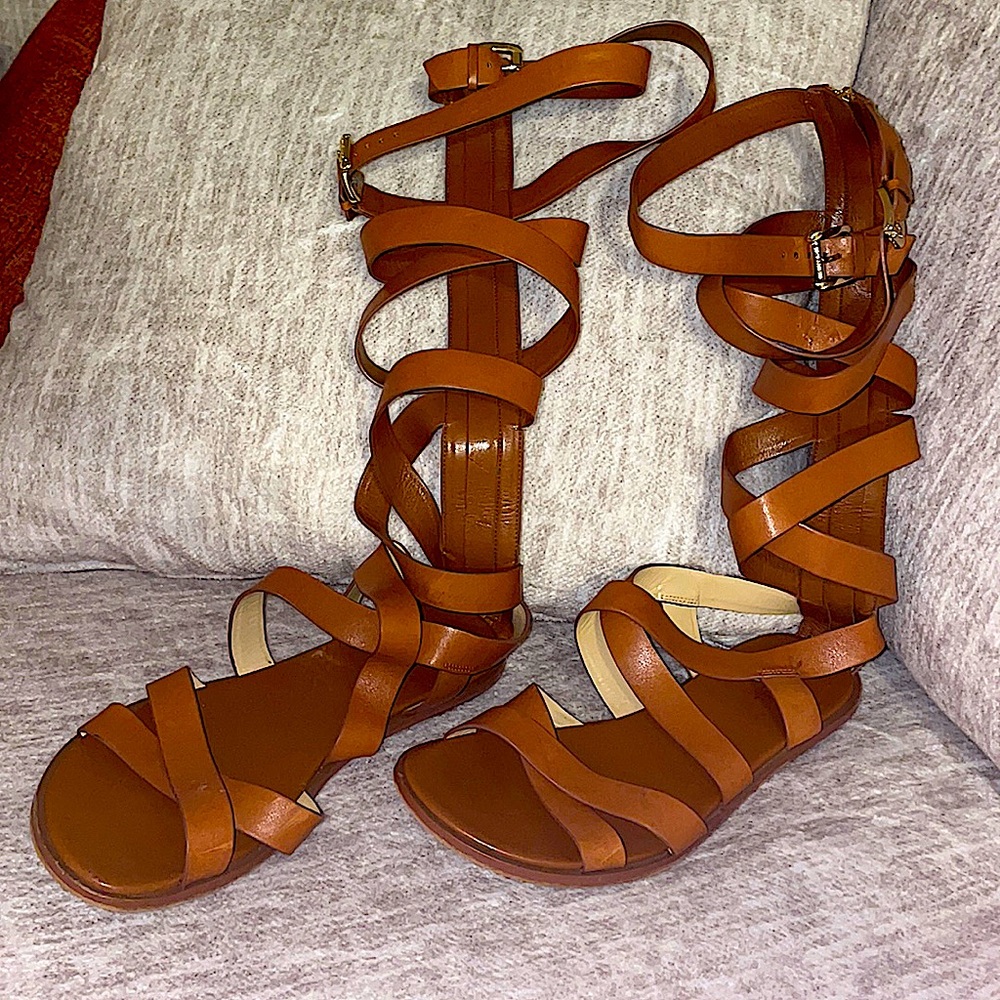 MICHAEL KORS Knee-High Gladiator Sandals, size 10